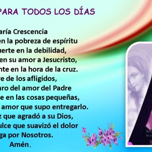 NOVENO DÍA. NOVENA A NUESTRA BEATA MARÍA CRESCENCIA